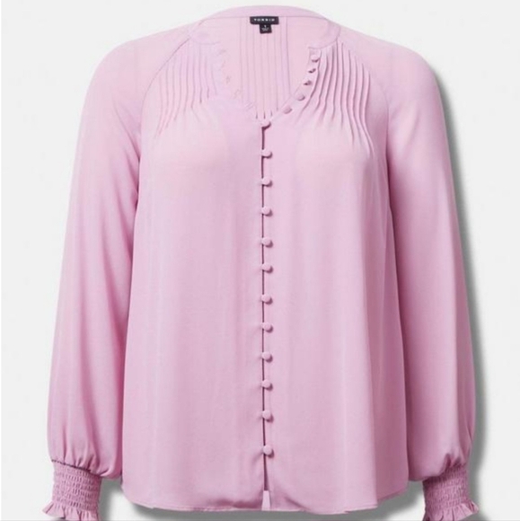 NWT TORRID Georgette Smocked Blouse - Picture 1 of 11